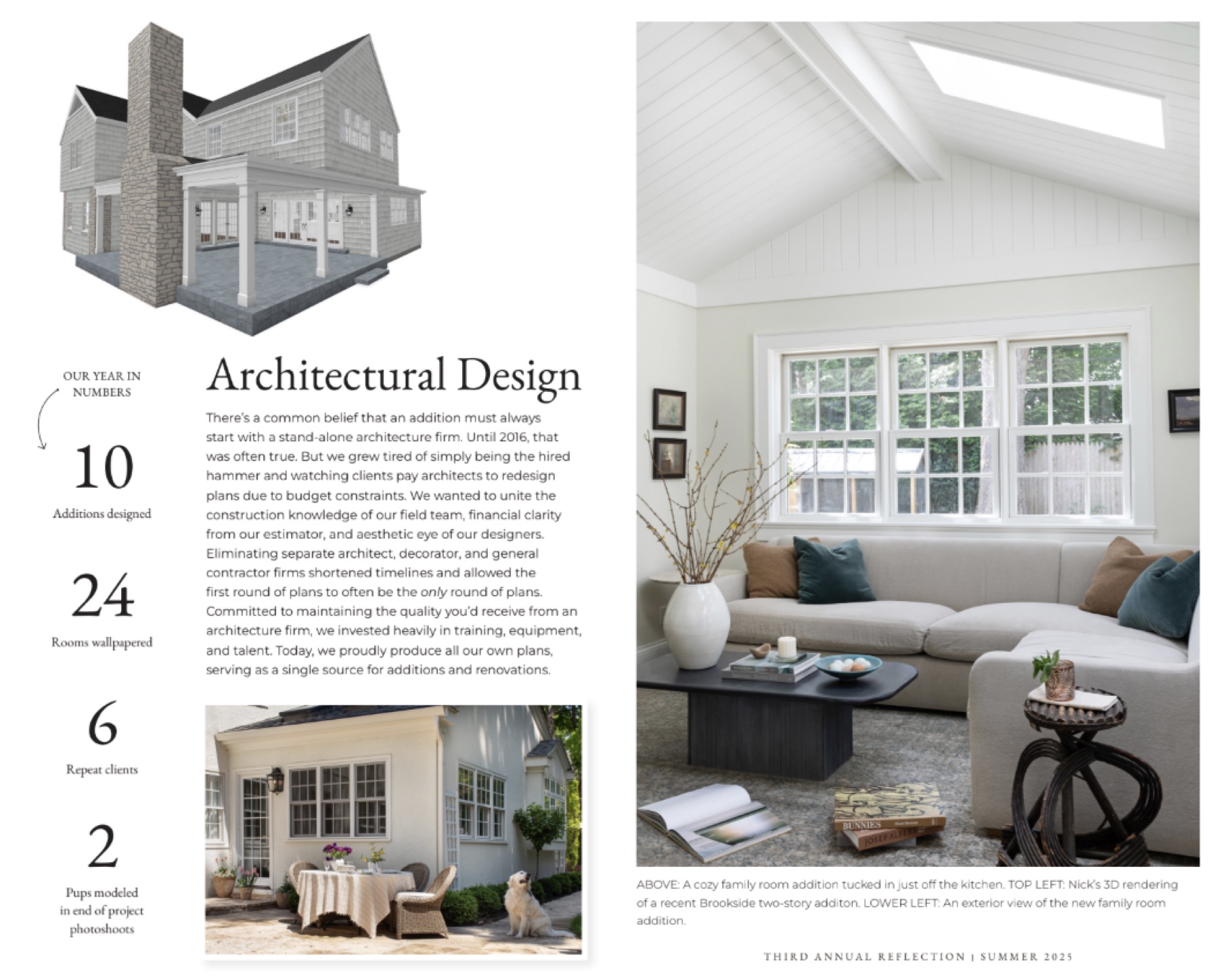 Scovell print newsletter editorial spread